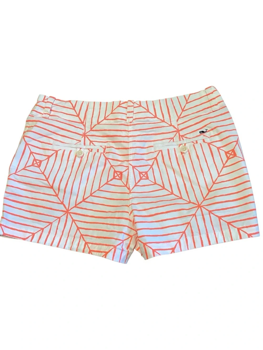 Vineyard Vines Women’s Size 12 Coral Geometric Print Chino Shorts 3” Inseam